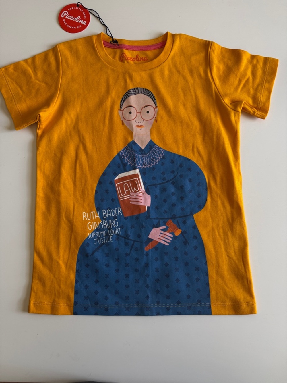 Piccolina Kids' Ruth Bader Ginsburg Graphic Tee - Yellow Gold